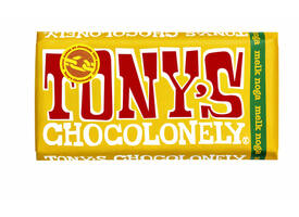 Chocolade Tony's Chocolonely melk noga reep 180gr