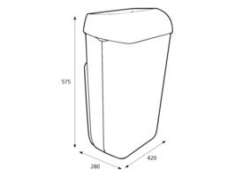 Afvalbak Katrin open inworp 50 liter wit 91912