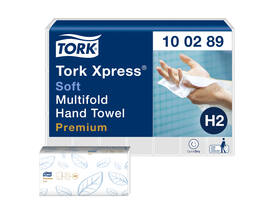 Handdoek Tork H2 Xpress Premium multifold 2-laags 212x255mm 21x150 vel wit 100289