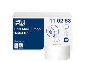 Toiletpapier Tork T2 Premium jumbo klein 2-laags 170m wit 110253