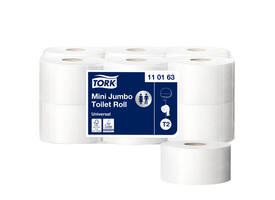 Toiletpapier Tork T2 Universal jumbo klein 1-laags 240m wit 110163