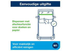 Poetspapierdispenser Tork W1 Performance vloerstandaard rood 652008