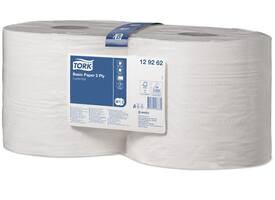 Poetspapier Tork W2 Basic Universal 2-laags 1000 vel wit 129262