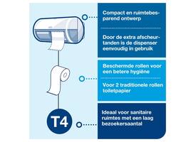 Toiletpapierdispenser Tork T4 Elevation duo wit 557000