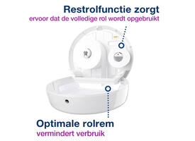 Toiletpapierdispenser Tork T2 Elevation jumbo klein wit 555000