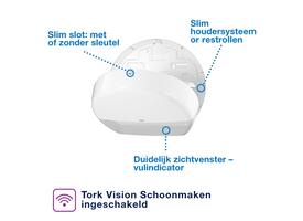 Toiletpapierdispenser Tork T1 Elevation jumbo wit 554000