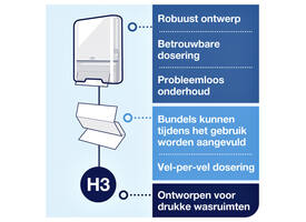 Handdoek Tork H3 Advanced singlefold 2-laags 248x230mm 15x250 vel wit 290163