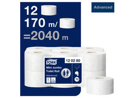 Toiletpapier Tork T2 Advanced jumbo klein 2-laags 170m wit 120280