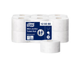 Toiletpapier Tork T2 Advanced jumbo klein 2-laags 170m wit 120280