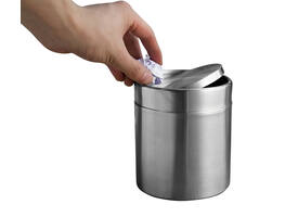 Afvalbak EKO Fandy tafelmodel met swingdeksel 1,5 liter rvs