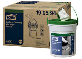 Reinigingsdoek Tork W15 Premium emmer 1-laags 58 vel wit 190594