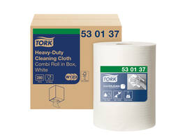 Reinigingsdoek Tork W2 Premium Heavy-Duty 1-laags 106m wit 530137