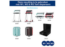 Reinigingsdoek Tork W1-W2-W3 Premium Heavy-Duty 1-laags 280 vel blauw 530237