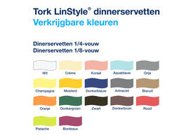 Dinerservet Tork Linstyle Premium 1/4 vouw 1-laags 390x390mm 50 vel wit 478722