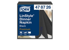 Dinerservet Tork Linstyle Premium 1/4 vouw 1-laags 390x390mm 50 vel zwart 478726