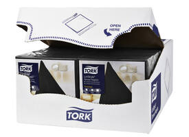 Dinerservet Tork Linstyle Premium 1/4 vouw 1-laags 390x390mm 50 vel zwart 478726