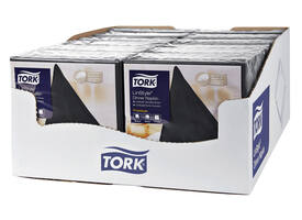 Dinerservet Tork Linstyle Premium 1/4 vouw 1-laags 390x390mm 50 vel zwart 478726