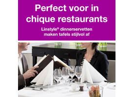 Dinerservet Tork Linstyle Premium 1/8 vouw 1-laags 390x390mm 50 vel wit 478180