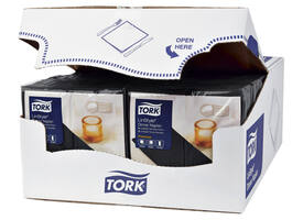 Dinerservet Tork Linstyle Premium 1/8 vouw 1-laags 390x390mm 50 vel zwart 478151