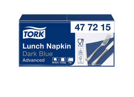 Lunchservet Tork Advanced 1/4 vouw 2-laags 328x325mm 200 vel donkerblauw 477215