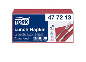 Lunchservet Tork Advanced 1/4 vouw 2-laags 328x325mm 200 vel bordeauxrood 477213