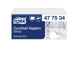 Cocktailservet Tork Advanced 1/4 vouw 2-laags 238x238mm 200 vel wit 477534