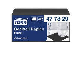 Cocktailservet Tork Advanced 1/4 vouw 2-laags 238x238mm 200 vel zwart 477829
