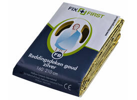 Reddingsdeken FixFirst folie 160x210cm zilver/goud