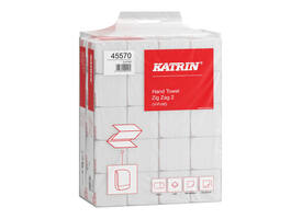 Handdoek Katrin z-vouw 2-laags 224x230mm 20x200 vel wit 45570