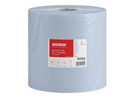 Poetspapier Katrin Industrial extra groot 3-laags 1000 vel blauw 464262