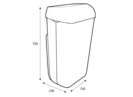 Afvalbak Katrin open inworp 25 liter wit 91899