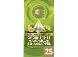 Thee Lipton Exclusive groene thee mandarijn sinaasappel 25 pramidezakjesx2gr