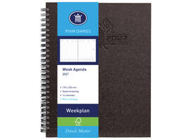 Agenda 2027 Ryam Weekplan Wire-o 7dagen/2pagina's zwart