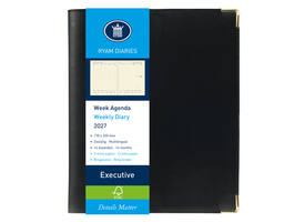 Agenda 2027 Ryam Executive Nappa 7dagen/2pagina's ringplastic zwart