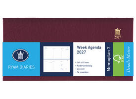 Agenda 2027 Ryam Memoplan 7 Suprema 7dagen/2pagina's landscape bordeaux