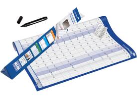 Jaarplanner 2026 Legamaster 90x60cm horizontaal gelamineerd en oprolbaar Engelstalig