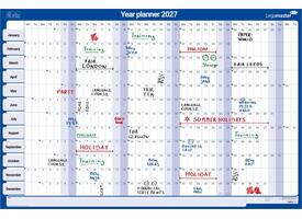 Jaarplanner 2026 Legamaster 90x60cm horizontaal gelamineerd en oprolbaar Engelstalig