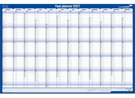 Jaarplanner 2027 Legamaster 1 persoon 90x60cm horizontaal gelamineerd Engelstalig