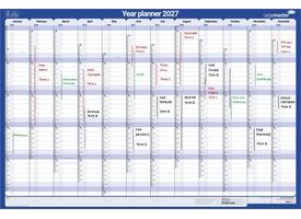 Jaarplanner 2027 Legamaster 1 persoon 90x60cm horizontaal gelamineerd Engelstalig