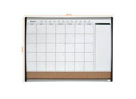 Whiteboard Nobo magnetische planner met prikbord van kurk 58,5x43cm