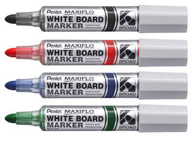 Whiteboardmarker Pentel MWL5M Maxiflo rond 3mm zwart