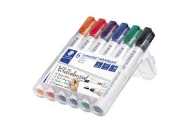 Whiteboardmarker Staedtler Lumocolor 351 standaard assorti 6 stuks