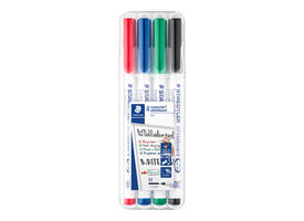 Whiteboardmarker Staedtler 301 rond assorti 1mm 4stuks