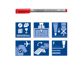 Viltstift Staedtler Lumocolor 316 non permanent F rood