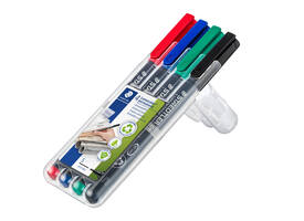 Viltstift Staedtler Lumocolor 313 permanent S set à 4 stuks assorti