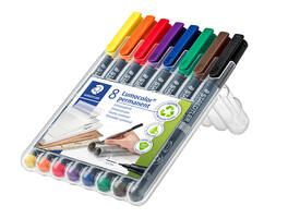 Viltstift Staedtler Lumocolor 313 permanent S set à 8 stuks assorti