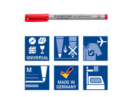 Viltstift Staedtler Lumocolor 315 non permanent M assorti 4 stuks