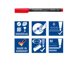 Viltstift Staedtler Lumocolor 317 permanent M set à 3 +1 stuk gratis