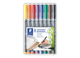 Viltstift Staedtler Lumocolor 317 permanent M set à 8 stuks