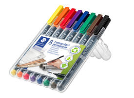 Viltstift Staedtler Lumocolor 317 permanent M set à 8 stuks